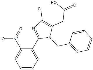 1-Benzyl-4-chloro-2-(2-nitrophenyl)-1H-imidazole-5-acetic acid 结构式