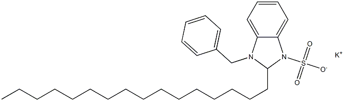 1-Benzyl-2,3-dihydro-2-hexadecyl-1H-benzimidazole-3-sulfonic acid potassium salt 结构式