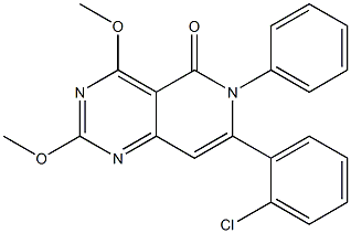 2,4-Dimethoxy-6-phenyl-7-(2-chlorophenyl)pyrido[4,3-d]pyrimidin-5(6H)-one 结构式