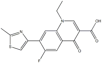 1,4-Dihydro-1-ethyl-4-oxo-6-fluoro-7-[2-methylthiazol-4-yl]quinoline-3-carboxylic acid 结构式