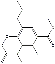 3-Ethyl-2-methyl-4-(2-propenyloxy)-5-propylbenzoic acid methyl ester 结构式