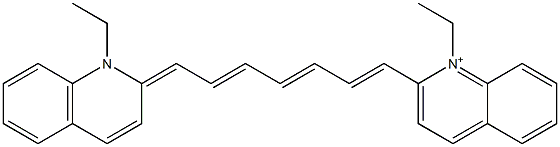 2-[7-(1-Ethyl-1,2-dihydroquinoline-2-ylidene)-1,3,5-heptatrienyl]-1-ethylquinolinium 结构式