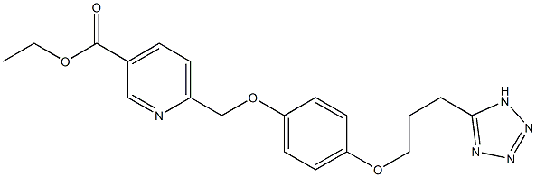 6-[4-[3-(1H-Tetrazol-5-yl)propoxy]phenoxymethyl]pyridine-3-carboxylic acid ethyl ester 结构式