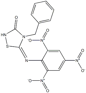 4-Benzyl-5-(2,4,6-trinitrophenylimino)-4,5-dihydro-1,2,4-thiadiazol-3(2H)-one 结构式