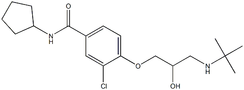 1-[4-[Cyclopentylcarbamoyl]-2-chlorophenoxy]-3-[tert-butylamino]-2-propanol 结构式