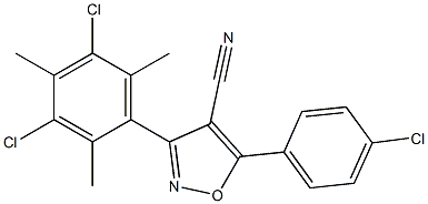 5-(4-Chlorophenyl)-3-(3,5-dichloro-2,4,6-trimethylphenyl)-isoxazole-4-carbonitrile 结构式