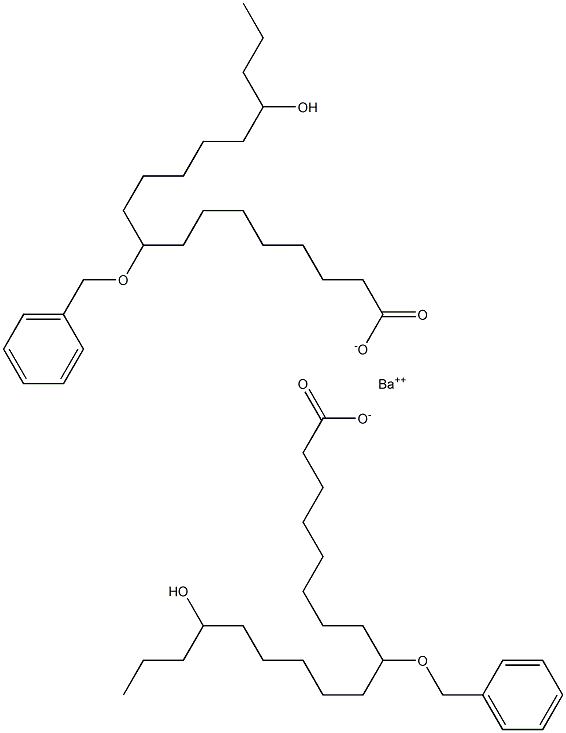 Bis(9-benzyloxy-15-hydroxystearic acid)barium salt 结构式