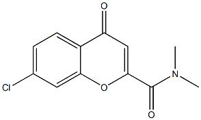 7-Chloro-2-[(dimethylamino)carbonyl]-4H-1-benzopyran-4-one 结构式