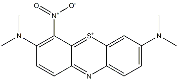 3,7-Bis(dimethylamino)-4-nitrophenothiazin-5-ium 结构式