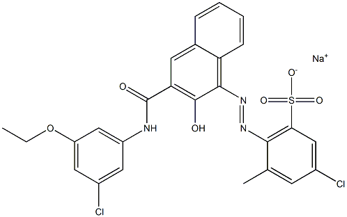 3-Chloro-5-methyl-6-[[3-[[(3-chloro-5-ethoxyphenyl)amino]carbonyl]-2-hydroxy-1-naphtyl]azo]benzenesulfonic acid sodium salt 结构式