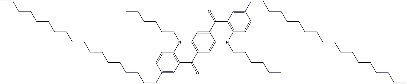 2,9-Dioctadecyl-5,12-dihexyl-5,12-dihydroquino[2,3-b]acridine-7,14-dione 结构式