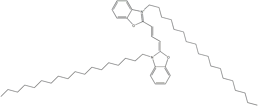 2-[3-(2,3-Dihydro-3-octadecylbenzoxazole-2-ylidene)-1-propenyl]-3-octadecylbenzoxazole-3-ium 结构式