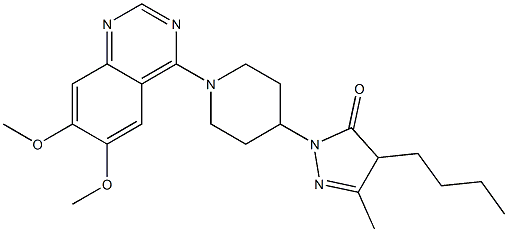 2-[1-(6,7-Dimethoxyquinazolin-4-yl)piperidin-4-yl]-4-butyl-5-methyl-2,4-dihydro-3-oxo-3H-pyrazole 结构式