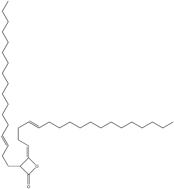 3-(3-Heptadecenyl)-4-(4-octadecen-1-ylidene)oxetan-2-one 结构式