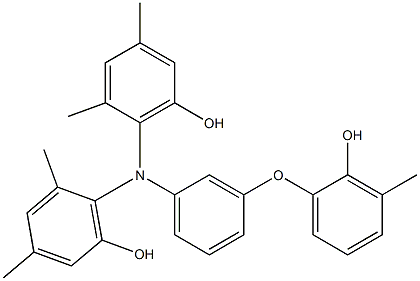 N,N-Bis(6-hydroxy-2,4-dimethylphenyl)-3-(2-hydroxy-3-methylphenoxy)benzenamine 结构式