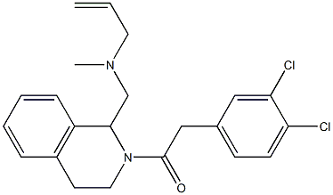 1,2,3,4-Tetrahydro-2-[(3,4-dichlorophenyl)acetyl]-1-[[N-methyl-N-(2-propenyl)amino]methyl]isoquinoline 结构式