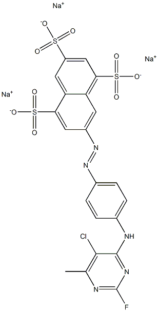 7-[p-[(5-Chloro-2-fluoro-6-methyl-4-pyrimidinyl)amino]phenylazo]-1,3,5-naphthalenetrisulfonic acid trisodium salt 结构式