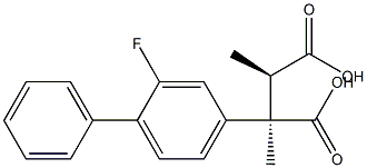 (2R,3R)-2,3-Dimethyl-2-(2-fluoro-1,1'-biphenyl-4-yl)succinic acid 结构式