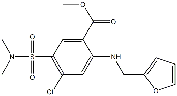 2-(Furfurylamino)-4-chloro-5-[(dimethylamino)sulfonyl]benzoic acid methyl ester 结构式