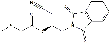 (Methylthio)acetic acid (S)-1-(cyanomethyl)-2-[(1,3-dihydro-1,3-dioxo-2H-isoindol)-2-yl]ethyl ester 结构式