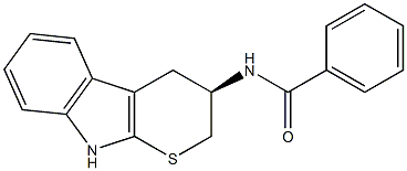 (3R)-3-Benzoylamino-2,3,4,9-tetrahydrothiopyrano[2,3-b]indole 结构式