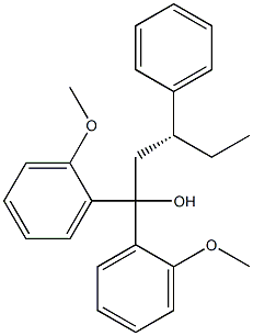 [R,(-)]-1,1-Bis(o-methoxyphenyl)-3-phenyl-1-pentanol 结构式