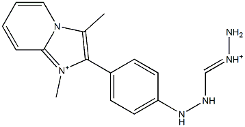 1,3-Dimethyl-2-[4-[2-(aminoiminiomethyl)hydrazino]phenyl]imidazo[1,2-a]pyridin-1-ium 结构式