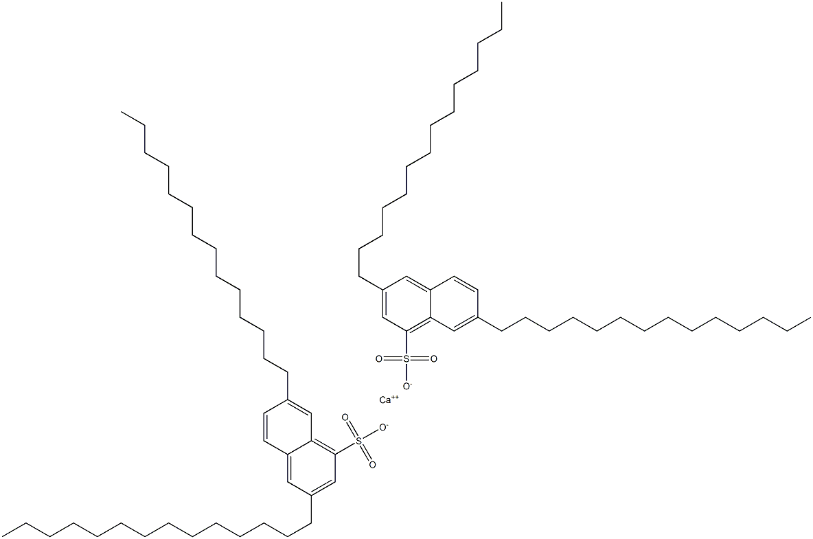 Bis(3,7-ditetradecyl-1-naphthalenesulfonic acid)calcium salt 结构式