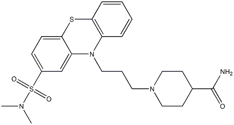 1-[3-[2-(Dimethylaminosulfonyl)-10H-phenothiazin-10-yl]propyl]piperidine-4-carboxamide 结构式