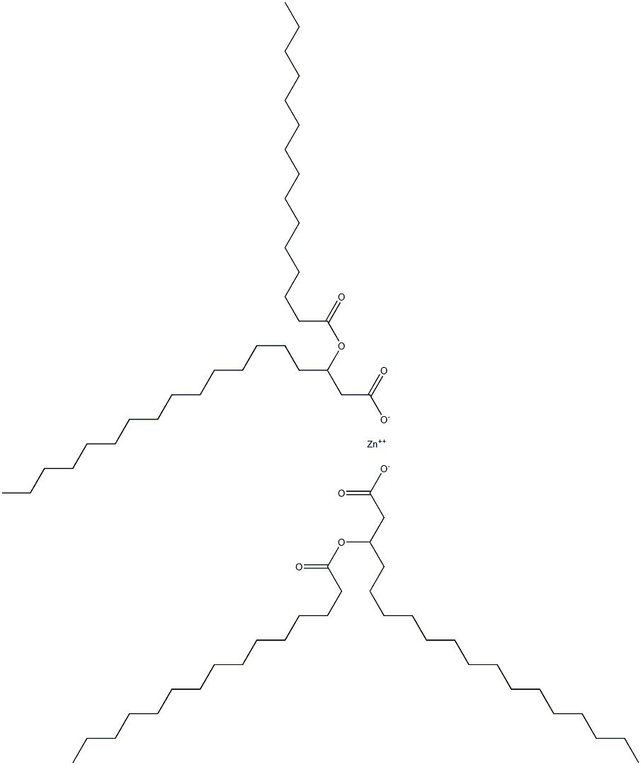 Bis(3-pentadecanoyloxyoctadecanoic acid)zinc salt 结构式