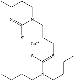 Bis(N,N-dibutyldithiocarbamic acid) copper(II) salt 结构式