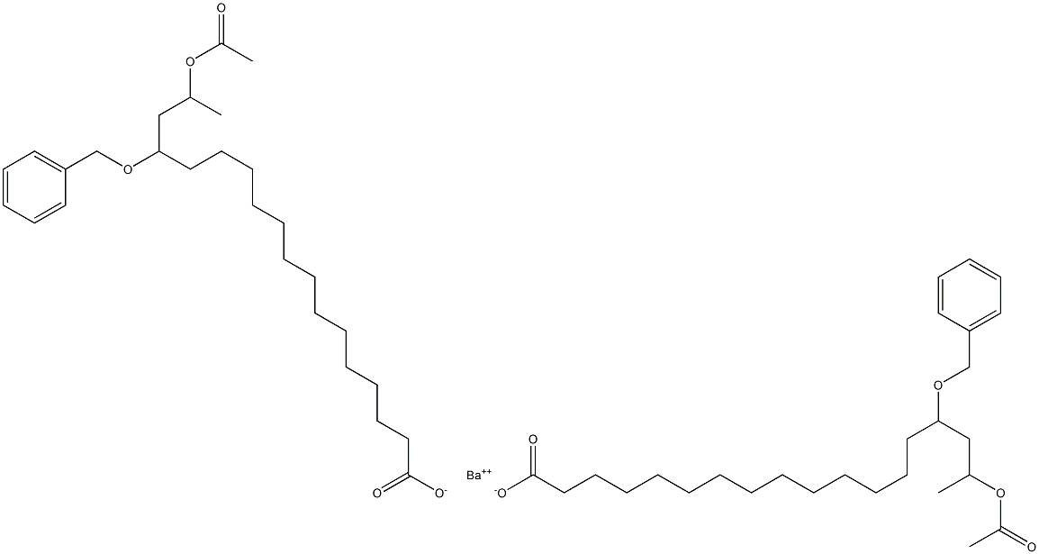 Bis(15-benzyloxy-17-acetyloxystearic acid)barium salt 结构式