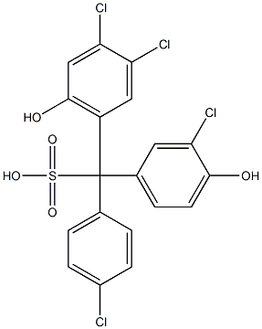 (4-Chlorophenyl)(3-chloro-4-hydroxyphenyl)(3,4-dichloro-6-hydroxyphenyl)methanesulfonic acid 结构式