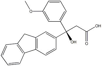 (S)-3-Hydroxy-3-(3-methoxyphenyl)-3-(9H-fluoren-2-yl)propanoic acid 结构式