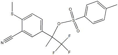 4-Methylbenzenesulfonic acid 1-(trifluoromethyl)-1-(3-cyano-4-methylthiophenyl)ethyl ester 结构式