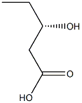 [S,(+)]-3-Hydroxyvaleric acid 结构式