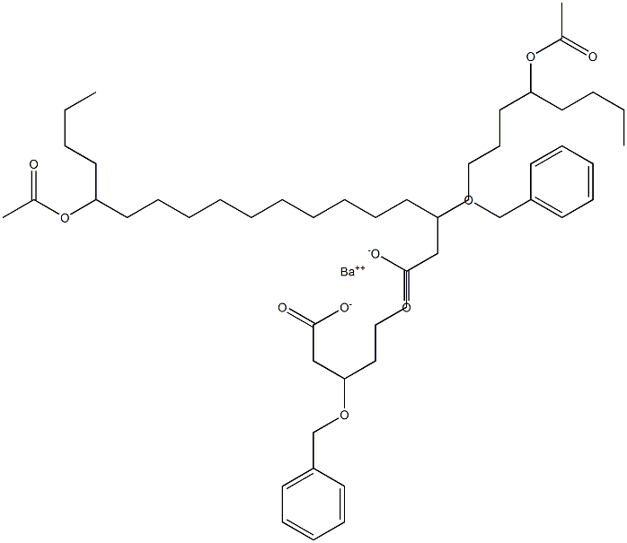 Bis(3-benzyloxy-14-acetyloxystearic acid)barium salt 结构式