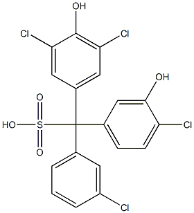 (3-Chlorophenyl)(4-chloro-3-hydroxyphenyl)(3,5-dichloro-4-hydroxyphenyl)methanesulfonic acid 结构式