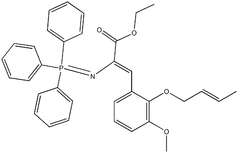 (Z)-2-[(Triphenylphosphoranylidene)amino]-3-[3-methoxy-2-[[(E)-2-butenyl]oxy]phenyl]acrylic acid ethyl ester 结构式