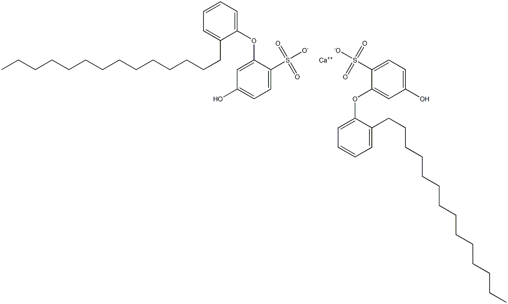 Bis(5-hydroxy-2'-tetradecyl[oxybisbenzene]-2-sulfonic acid)calcium salt 结构式