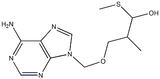 6-Amino-9-(2-hydroxy-1-methylthiomethylpropoxymethyl)-9H-purine 结构式