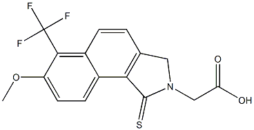 2,3-Dihydro-6-trifluoromethyl-7-methoxy-1-thioxo-1H-benz[e]isoindole-2-acetic acid 结构式