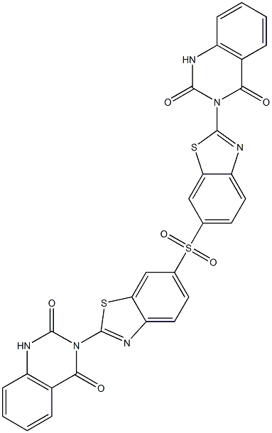 3,3'-[Sulfonylbis(benzothiazole-6,2-diyl)]bis[quinazoline-2,4(1H,3H)-dione] 结构式