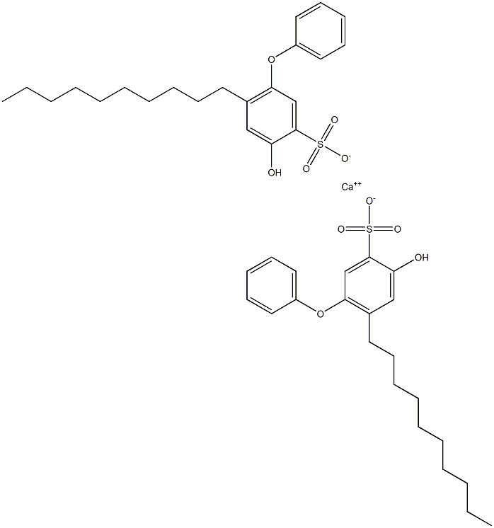 Bis(4-hydroxy-6-decyl[oxybisbenzene]-3-sulfonic acid)calcium salt 结构式