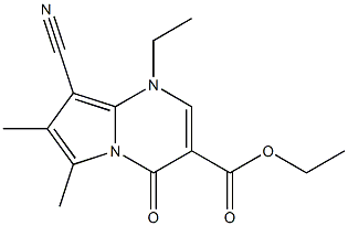 1-Ethyl-4-oxo-6-methyl-7-methyl-8-cyano-1,4-dihydropyrrolo[1,2-a]pyrimidine-3-carboxylic acid ethyl ester 结构式