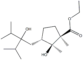 (1R,2S,3S)-2-Hydroxy-3-(2-hydroxy-3-methyl-2-isopropylbutyl)-1,2-dimethylcyclopentane-1-carboxylic acid ethyl ester 结构式