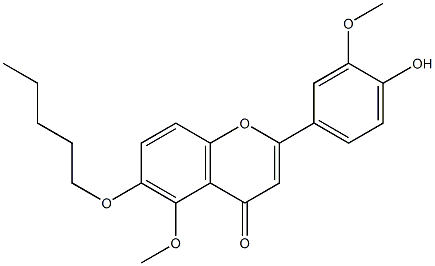 3',5-Dimethoxy-4'-hydroxy-6-(pentyloxy)flavone 结构式