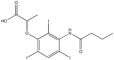 2-[3-(Butyrylamino)-2,4,6-triiodophenoxy]propionic acid 结构式