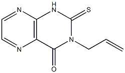 1,2-Dihydro-3-(2-propenyl)-2-thioxopteridin-4(3H)-one 结构式