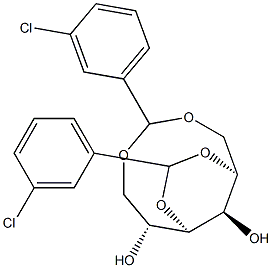 1-O,6-O:2-O,4-O-Bis(3-chlorobenzylidene)-D-glucitol 结构式